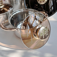 Fabricant d'ustensiles de cuisine allemand, ensemble de 12 pièces en acier inoxydable, batterie de cuisine à induction, casserole, poêle antiadhésive, casseroles de cuisson