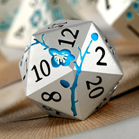 Dés en métal bleu qui brillent dans le noir, 7 pièces, dés métalliques DnD, dés DnD personnalisés pour le jeu de table Dungeons and Dragons