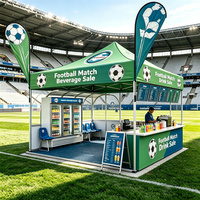 Tente de réception 3x3m en aluminium robuste avec impression par sublimation, toile Oxford imperméable double couche pour événements sportifs de football