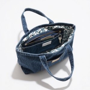 Borse in Denim riciclato materiale Jeans recuperato eventi del Campus raccolte fondi regali promozionali ecologici con <span class=keywords><strong>donazione</strong></span> - Product Image 6