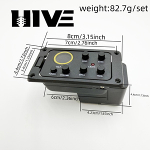 מגבר קדם-מגבר 4 תחומים KLT-10B של HIVE, אקולייזר פיאזו לגיטרה, אקולייזר לגיטרה אקוסטית, אביזרים לאקולייזר לגיטרה. - Product Image 2