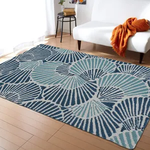 Karpet polypropylene desain kustom karpet rumah dan luar ruangan penggunaan PP area karpet warna biru