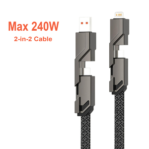 Câble USB <span class=keywords><strong>4</strong></span> en 1 Type C vers USB C avec affichage PD pour <span class=keywords><strong>iPhone</strong></span> 15 14, chargeur rapide pour Samsung Huawei - Product Image 1