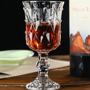 Verres à boisson haute de style français Hxglass, verres à jus en verre gaufré, verres à <span class=keywords><strong>vin</strong></span> de <span class=keywords><strong>raisin</strong></span>, verres de bar et de restaurant en forme de diamant - Product Image 2