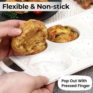 MUYULINS Factory 6-Cup LFGB Non-Stick BPA-Free Metal Reinforced Frame Giant <b>Silicone</b> Cup Muffin Cake Mold - Product Image 3
