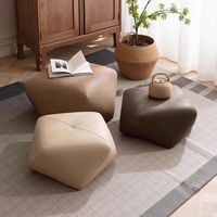 Pouf carré moderne en cuir, repose-pieds, siège cube pour salon, chambre, côté canapé, tabouret décoratif d'appoint