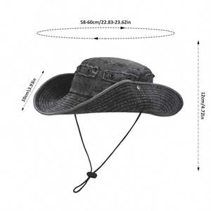 Gorra de Pescador Estilo Vintage de Alta Calidad, Personalizada, de Ala Ancha, 100% Algodón Lavado, Reversible, Gorra de Escalada con Aspecto Desgastado - Product Image 5