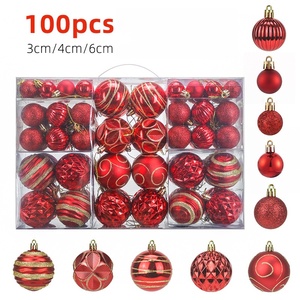 ลูกบอลคริสต์มาสขนาด 3/4/6 ซม. ชุด 100 ชิ้น ลูกบอลเพ้นท์สี สำหรับตกแต่งต้นคริสต์มาส งานเทศกาล และงานปาร์ตี้ - Product Image 2