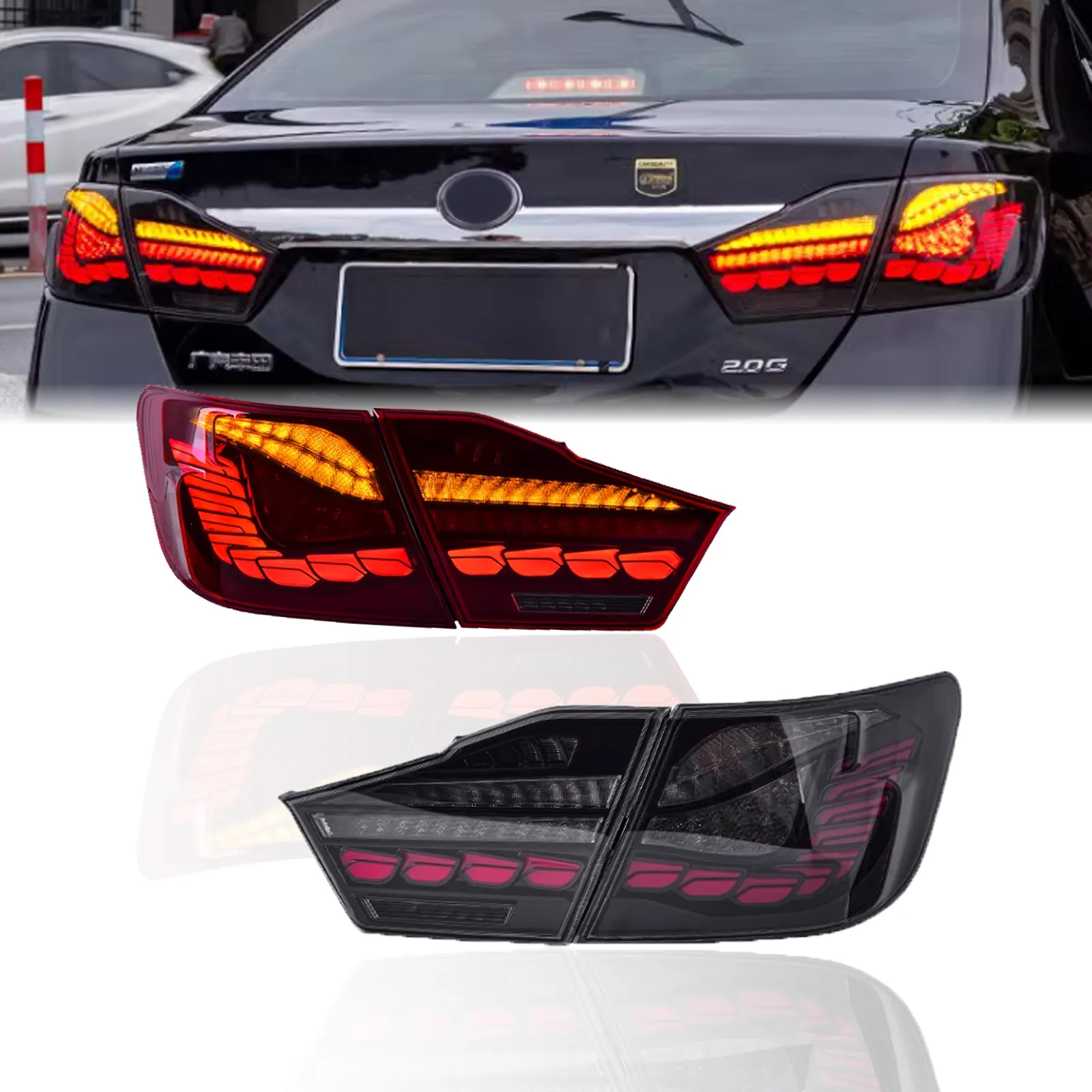 dragon scales Modified Car Tail Lamp Led Tail Light For Toyota camry 2012 2013 2014 With Running Turn Brake Reverse