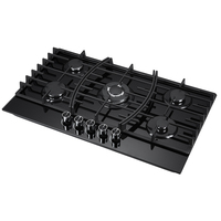 Appareils de cuisine, plaque de cuisson au gaz encastrable, multi-cuiseur écoénergétique, plaque de cuisson OEM personnalisée, cuisinière à gaz 5 brûleurs en verre trempé