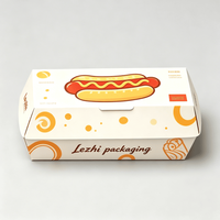Boîte à hot-dogs personnalisée en papier pour la restauration rapide, boîte à emporter pour hot-dogs, boîte d'emballage pour sushis, sac à sandwich en papier kraft pour l'emballage alimentaire