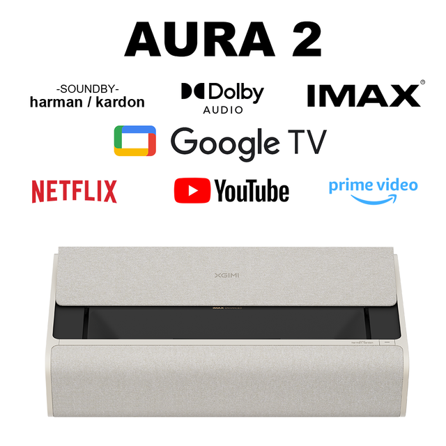 XGIMI AURA 2 UST Laser Projector Android TV OS 4K Laser TV Projector Harman/Kardon Speaker Smart Home for Home Theater