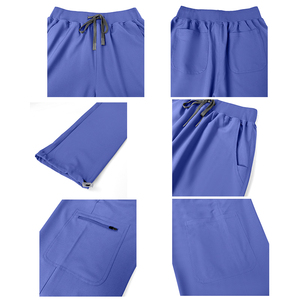 Ensemble de blouses d'infirmière unisexe extensibles dans les quatre sens, col en V, manches courtes, uniforme d'hôpital, 92% polyester, 8% élasthanne, en stock, nouvelle arrivée - Product Image 4