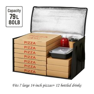 Bolsa Térmica para Entrega de Alimentos Personalizada, Aislada, de 600D, con Patrón de Letras, Tamaño XXXL, para <span class=keywords><strong>Pizza</strong></span>, Frío/Calor - Product Image 2