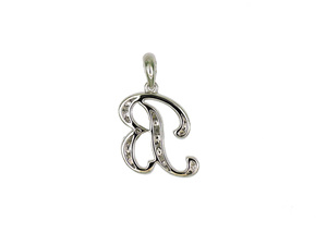 Pendentif initial en or 18 carats avec diamants 0,467 ct, 28 diamants, 1,51 g, collection de bijoux fins personnalisés - Product Image 2