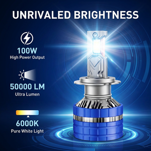 Bombillas LED Canbus para Auto de 200w y 50000 Lúmenes, Luces LED 9005 9006, Faros Delanteros LED H4 H7 H1 H11 - Product Image 2