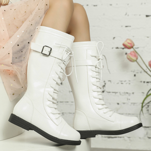 Botas Nuevas para Niñas, Estilo Primavera y Otoño, Botas Altas Blancas para Niña Pequeña, Botas Largas Blancas de Princesa - Product Image 3