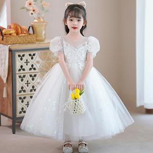 Robe à fleurs pour fête de <span class=keywords><strong>mariage</strong></span>, robe de princesse en dentelle bouffante avec nœud, <span class=keywords><strong>tenue</strong></span> d'anniversaire pour petites filles - Product Image 3