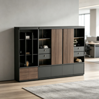 Meuble de rangement de bureau moderne en placage de bois, bibliothèque, armoire de présentation, armoire à dossiers pour bureau de direction