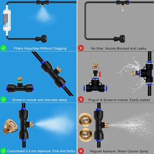 Micro Spray Nozzle Kit 1/2 In PP Material Water Efficient Cooling For Garden Patio Balcony Plant Watering - Product Image 5