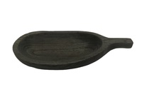 Plateau de service ovale en bois massif naturel 45cm X 21cm X 6.5cm, style rustique moderne, pour table basse, repas, fête, décoration intérieure