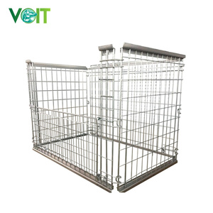 Ahşap paletler için verimli depolama dayanıklı çelik katlanabilir istiflenebilir palet kafesleri - Product Image 2