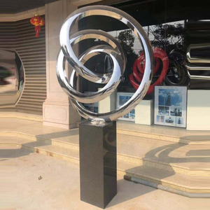 Escultura abstracta <span class=keywords><strong>de</strong></span> acero inoxidable, escultura circular <span class=keywords><strong>de</strong></span> tamaño real <span class=keywords><strong>de</strong></span> acero inoxidable pulido - Product Image 4