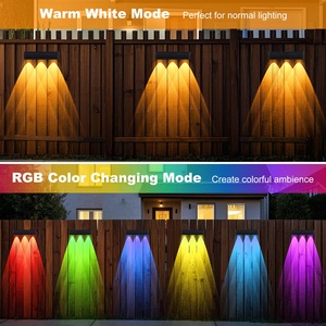 <span class=keywords><strong>2025</strong></span> RGB LED năng lượng mặt trời Powered Tường Ngoài Trời vườn ánh sáng không thấm nước IP65 đèn ấm cho hàng rào trang trí nội thất treo tường năng lượng mặt trời hàng rào đèn - Product Image 5
