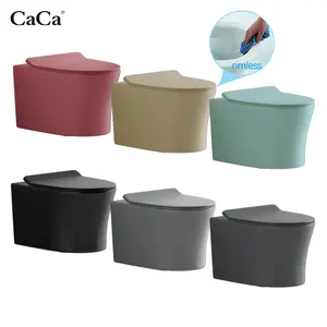 CaCa Color Bathroom Ceramic Sanitary Ware P-trap Washdown Wall-hung Toilet Wall Mounted Toilet