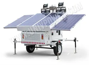 Điện Thoại Di Động Trailer Hệ Thống Điện Máy Phát Điện Mast Thủy Lực <span class=keywords><strong>Led</strong></span> Năng Lượng Mặt Trời Tháp Ánh Sáng Cho Công Trình Khai Thác Mỏ - Product Image 2
