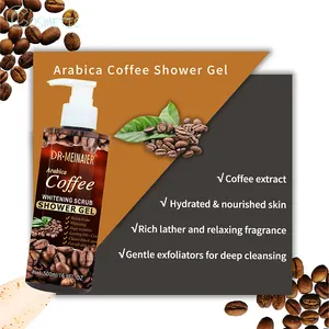 Gel Mandi kopi organik perawatan kulit alami, Gel Mandi Scrub pengelupas kulit pelembab pemutih cuci tubuh