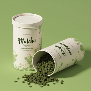 Biodegradable Kraft Paper <b>Round</b> Gift <b>Box</b> with Lid Custom Coffee & Food Packaging Canister Matt Lamination Options - Product Image 5