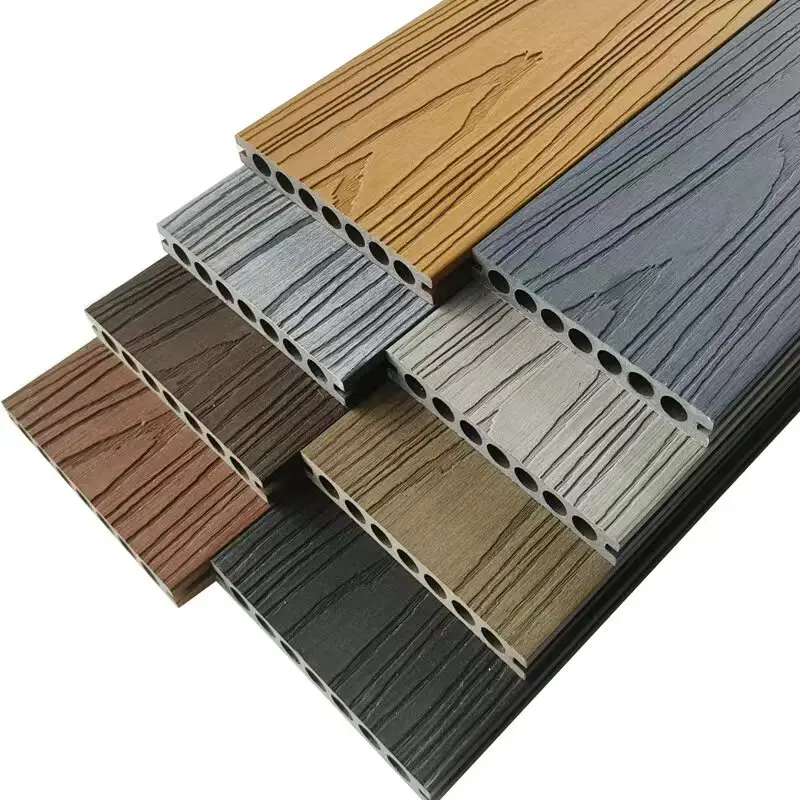 Precio barato Madera-plástico Textura de madera WPC Decking hueco Co-extrusión Engineered Outdoor Composite Wood Decking