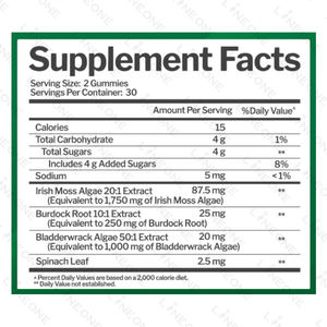 <strong>Sea</strong> <strong>Moss</strong> Gummies Organic Burdock Root Gummies <strong>Sea</strong> <strong>Moss</strong> and Bladderwrack Gummies Seamoss Raw Supplement - Product Image 2