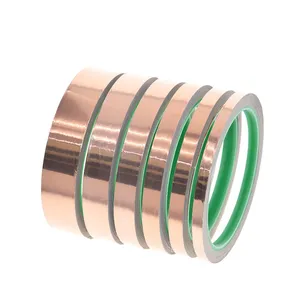 RDS电子 10m 6-20mm箔带粘合剂导电铜屏蔽消除EMI防静电单面粘合剂磁带