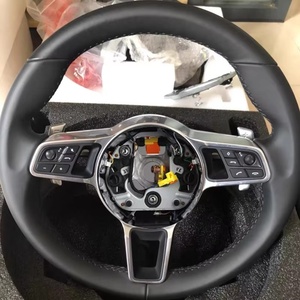 Volante Volant de cuero negro sin botón para Porsche 911 991 992 Cayenne 958 987 Boxster 986 Panamera 970 Taycan <span class=keywords><strong>Macan</strong></span> - Product Image 6