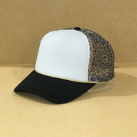 Gorra Trucker Personalizada de Alta Calidad con 5 Paneles, Estampado de Leopardo Neón, Malla de Espuma, para Mujer