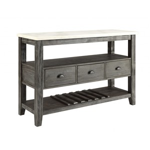 HMS 18 \ "X 54 \" X 36 \ "marmo bianco legno di quercia grigio Server per la cucina di stoccaggio - Product Image 2