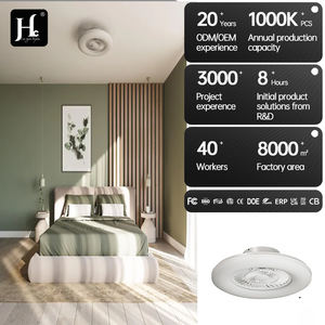Plafonnier LED moderne avec ventilateur, éclairage de plafond à intensité variable avec télécommande, ventilateur à vitesse réglable - Product Image 5