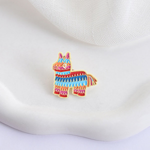 彩色积木小马胸针创意可爱玩具砖彩虹马徽章珐琅翻领别针 - Product Image 6