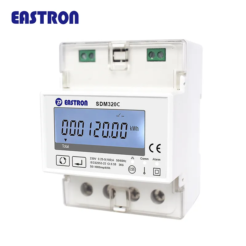 Eastron SDM320C Meteran Elektrik Cerdas Fase Tunggal, Pengendali Jarak Jauh Daya Hidup/Mati Relay Bawaan RS232 Modbus RTU