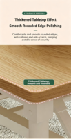 Ensemble de table à manger rectangulaire en bois de chêne pliable, extensible, durable, écologique, avec pieds en métal, imperméable, garantie 5 ans, portable