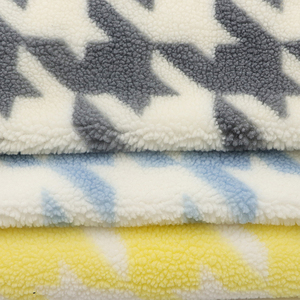 Bán Sỉ Áo Khoác Mùa Đông Vải Lông Cừu Sherpa Polar Sherpa In Houndstooth 100% Polyester 390gsm - Product Image 2