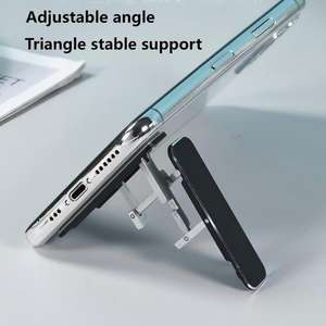 Support de bureau universel en alliage d'aluminium pliable et flexible en forme de W, mini support invisible en métal, hauteur réglable, adhésif 3M pour iPad - Product Image 5