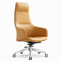 Chaise de bureau en cuir PU durable au design moderne et épuré, avec hauteur réglable, fonction pivotante et inclinable, idéale pour le bureau à domicile et l'atelier