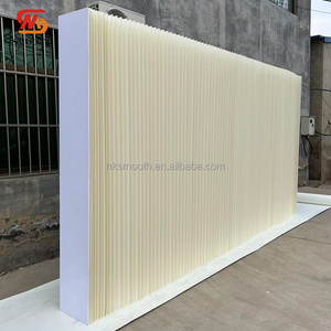 Fondo de Papel Rígido Plegado con Volantes en Color Blanco Marfil, Tamaño Personalizado, para Decoración de Escenarios de Boda - Product Image 1