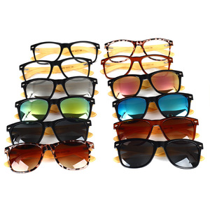 Maidis Bamboo Temple Sunglasses <b>Black</b> <b>Frame</b> UV400 Protection Unisex Retro Style - Product Image 4