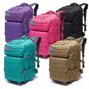Double Shoulder 3P Large Capacity Crossbody Hunting Heavy Duty <strong>Black</strong> Nylon Rucksack Molle 45L Tactical <strong>Backpack</strong> - Product Image 1