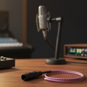 Cable de audio mono Cannon XLR hembra a jack macho de 6.35mm, 5 metros, blanco fucsia - Product Image 3