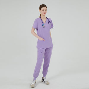 Conjunto de Uniformes Médicos Ecológicos para Mujer, Tallas Grandes, Tejido, Spandex/Poliéster/Rayón TRST21SCT012F+TRST21SCP001F, Marca FUXIN FUYI - Product Image 2